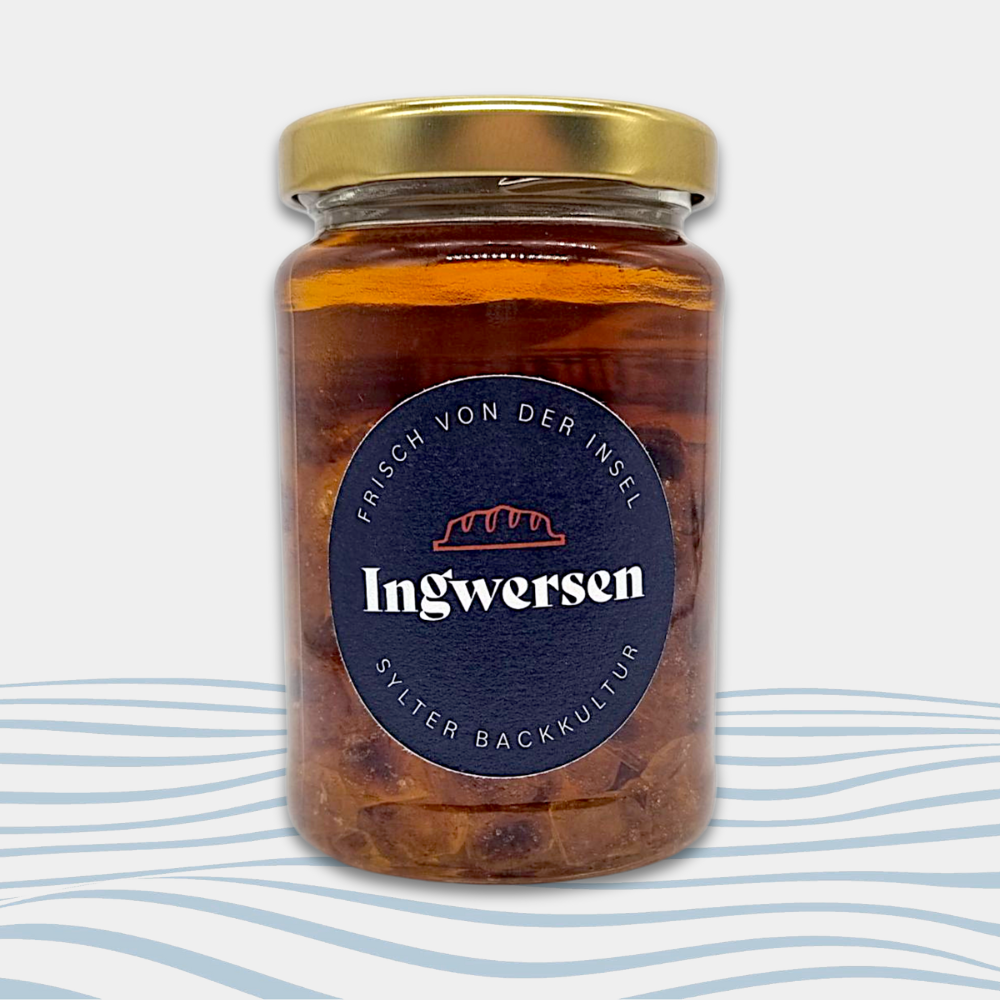 Ein Glas Karamell Kandis von Ingwersen Bäckerei Sylt
